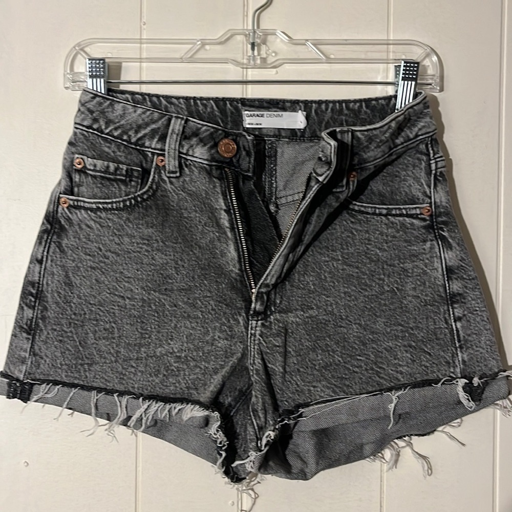 GARAGE DENIM MOM BLACK ASHY SUMMER SHORTS size 24 #55